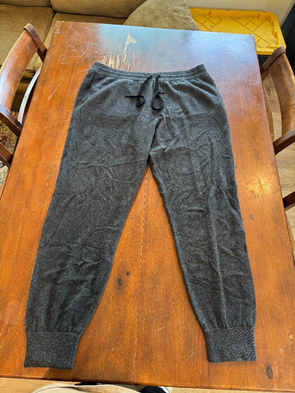 NAADAM 100% Cashmere Jogger Pants Gray XL Drawstring Lounge